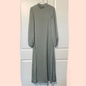 Zahraa the Label Satin Long Sleeve Maxi Dress